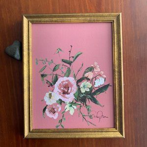 Floral Art Print in Gold Frame